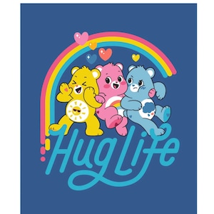 Care Bears Digital Minky fabric panel, Hug Life, 45&quot; x 60&quot; Panel from EZ Fabrics - 100% Polyester, so soft