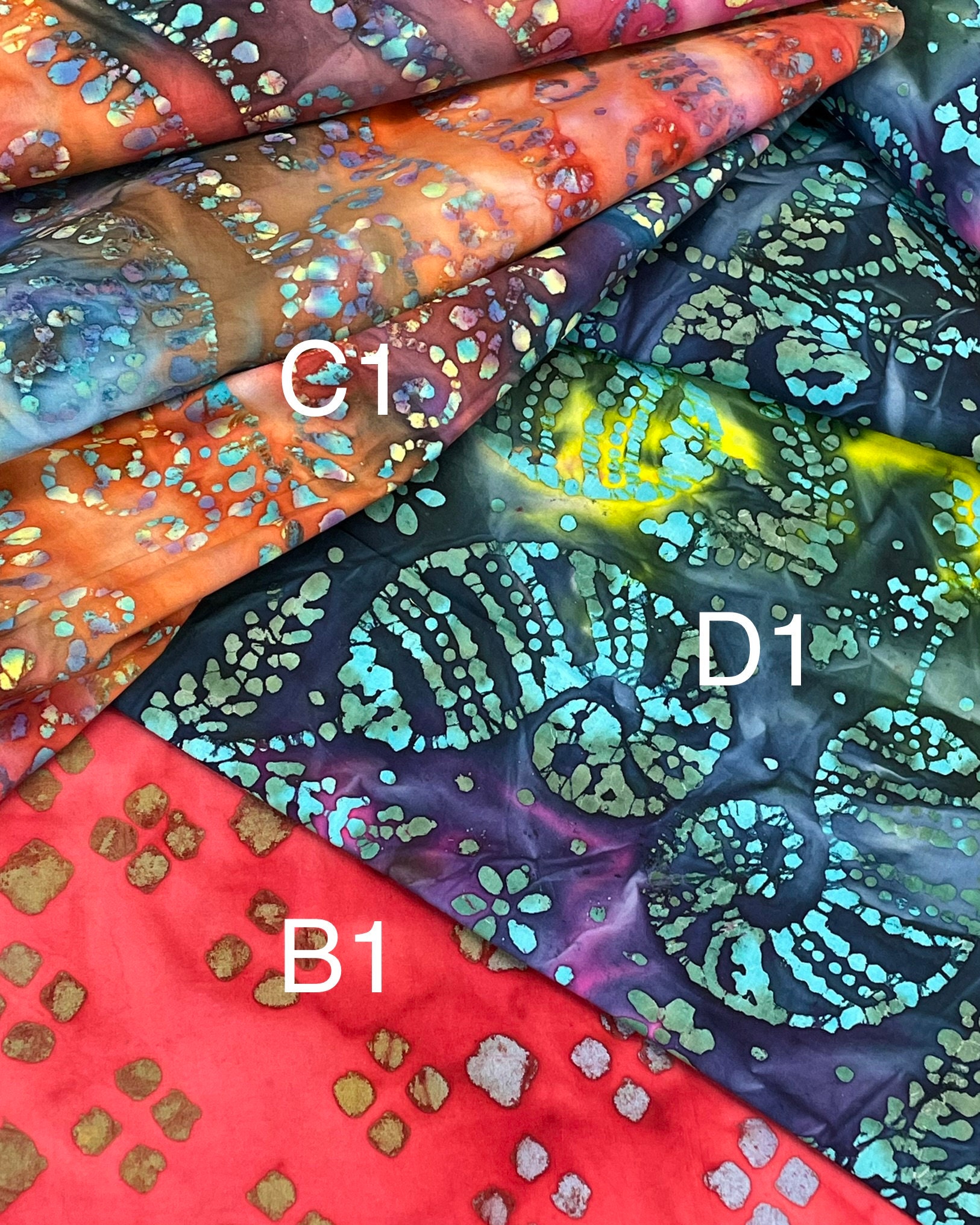 100% Cotton Hand Painted Batik Fabric by Nutex. Batik Material