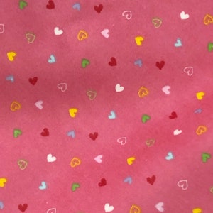 floral flower birds butterfly flannel fabric, pink with hears green, daisy, pretty, spring floral, baby girl quilt flannel, by the yard