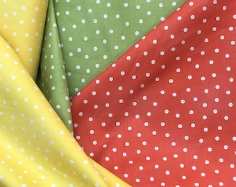 Painter's Palette, buttons dots, coral green yellow, by J Wecker Frisch for Riley Blake Designs - Sold by the Yard