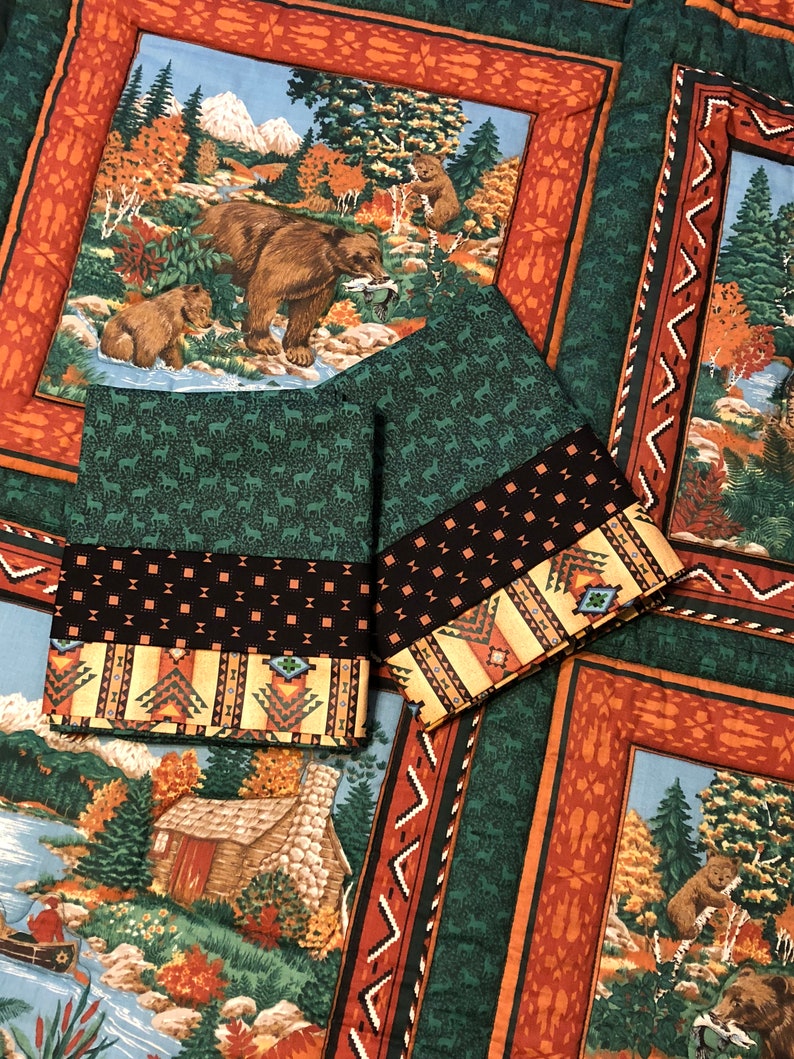 Woodland Quilt Full Quilt Wildlife Alaska Cabin Throw Etsy