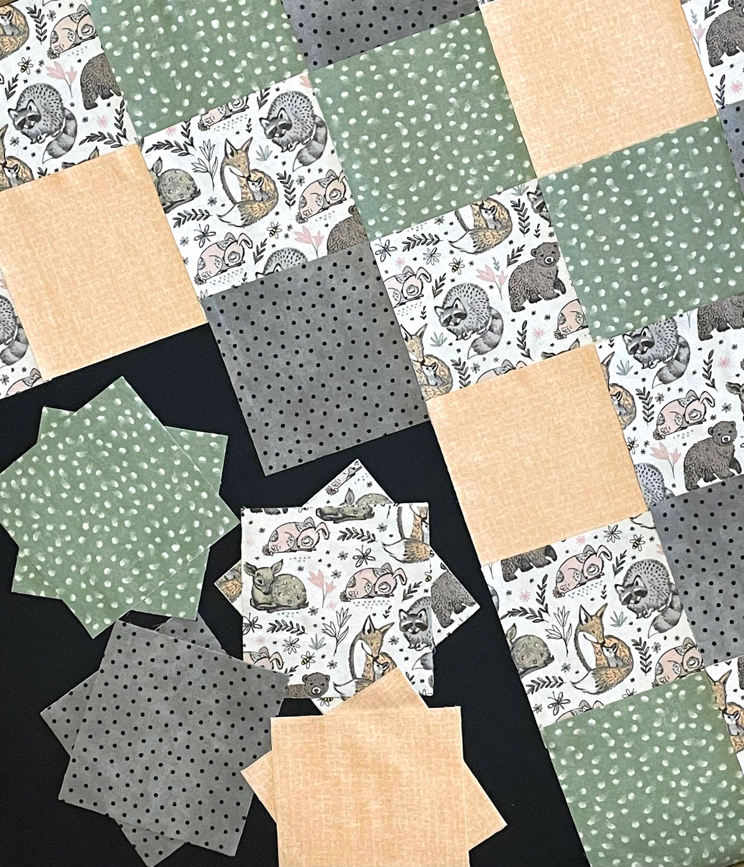 Woodland Animals Rag Quilt Kit 72 Pre Cut 7