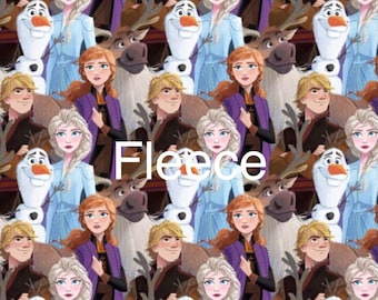 アナと雪の女王 エルサ アンナ クリストフ オラフ スタックフリース生地、ポリエステル 毛玉防止生地、幅60インチ、縫わないフリースブランケット、ディズニー、女の子用フリースブランケット