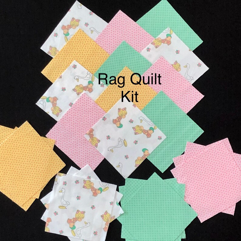 72 Precious Moments pre cut quilt blocks baby rag quilt kit Etsy