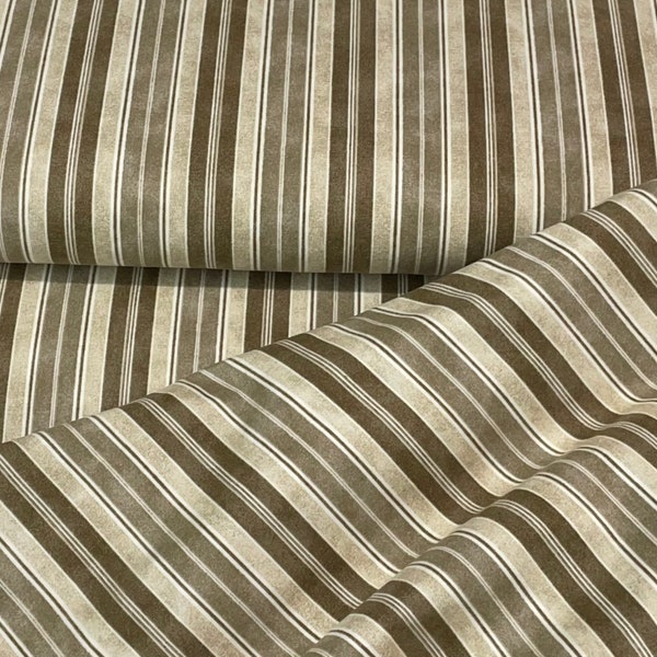 Maywood Woolies Flannel Classic, brown F18124-A , striped beige brown F9420-ET,  soft Cotton Flannel looks like wool, no itch, striped