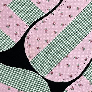 Girl burp cloth hemstitch bundle set of 4,  flannel, crochet, pink flowers, green gingham, double sided soft absorb able flannel burp rag