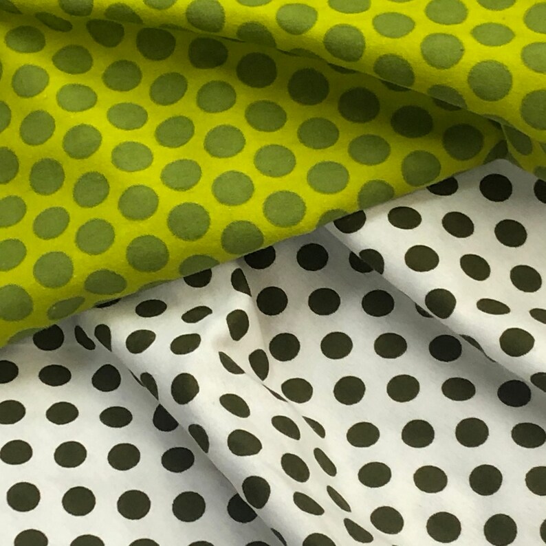 Polka dot green, white, cotton flannel quilting fabric, top quality, by the yard, by Diamond textiles, Holiday fabric, dot to dot image 4