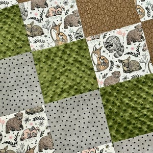 Woodland Creatures, Animal Rag Quilt Kit 72 Pre Cut 7