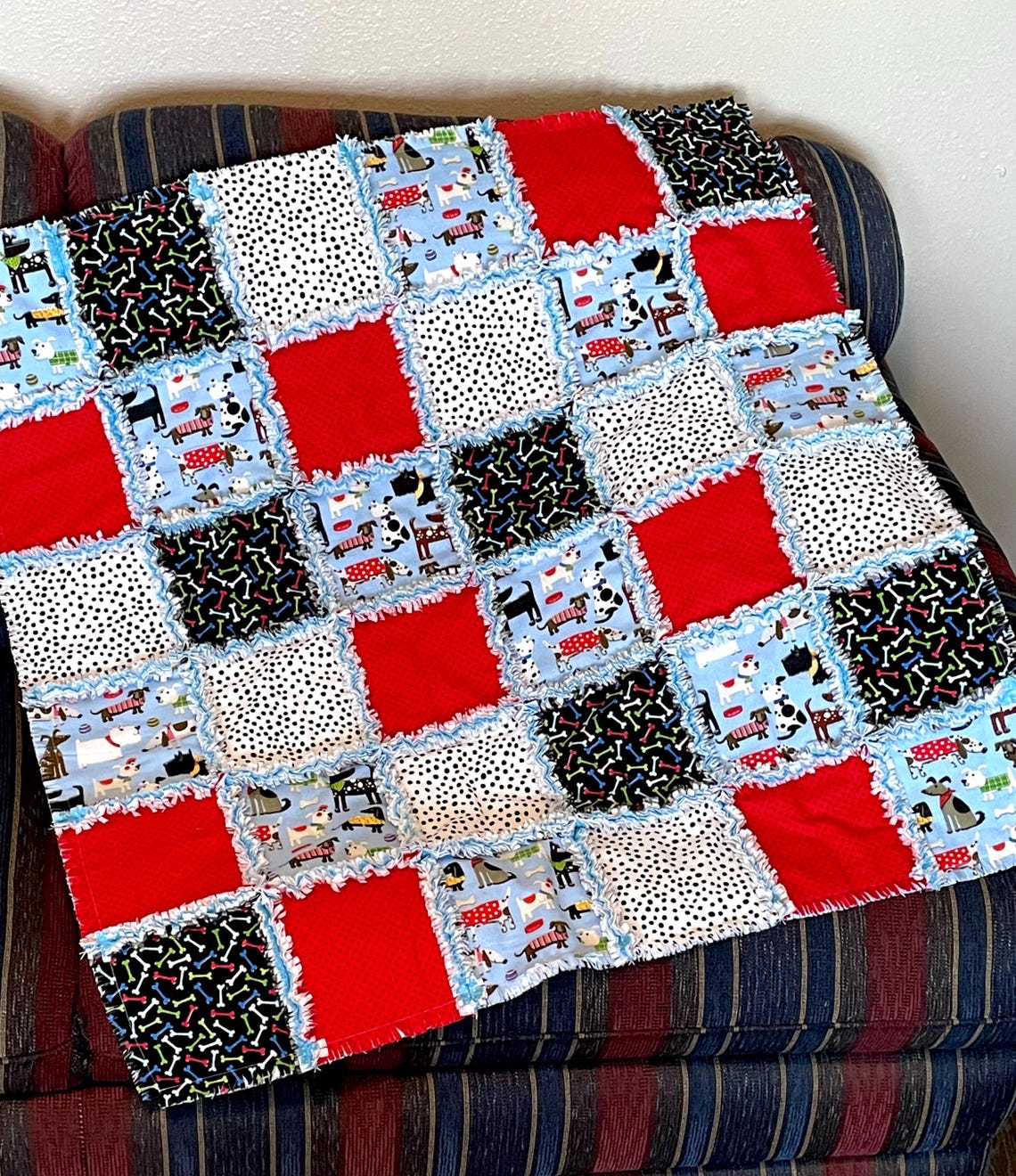 Puppy Dog Rag Quilt Kit 72 Pre Cut 7