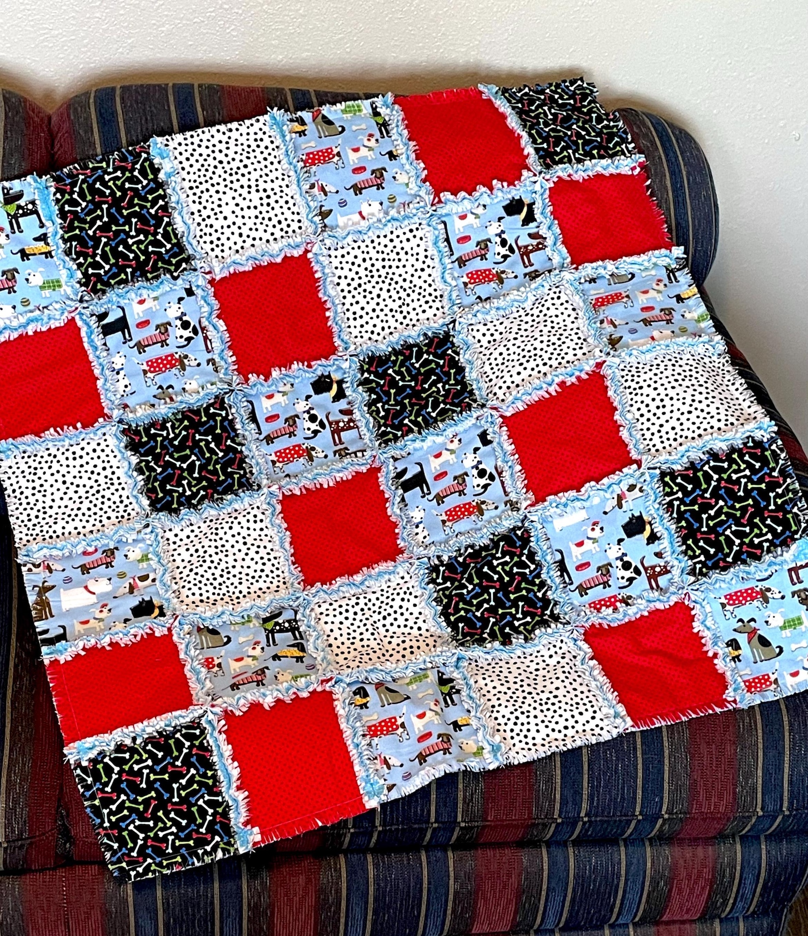 Puppy Dog Rag Quilt Kit 72 Pre Cut 7