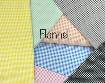 Flanelle Vichy à carreaux, rose pêche gris noir jaune vert, flanelle pour courtepointe, tissu pour couverture pour bébé, literie, vendu par mètre