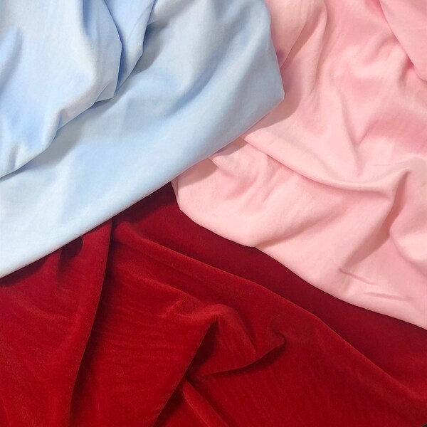 Velour fabric, red pink blue blanket apparel Velitque velour fabric, cotton polyester blend, Minnetonka Mills, sewing material, 60" wide