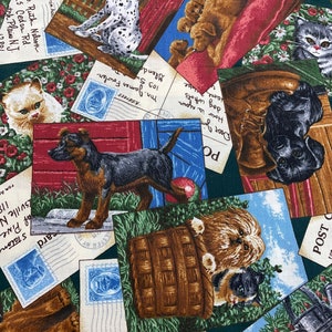 Best Friends Hundestoff, Postkarten, Postkarten, Dalmatiner Hund, Lab Collie, Katzenpostkarten, Man es best Friend, 100% Baumwolle Quilting Stoff