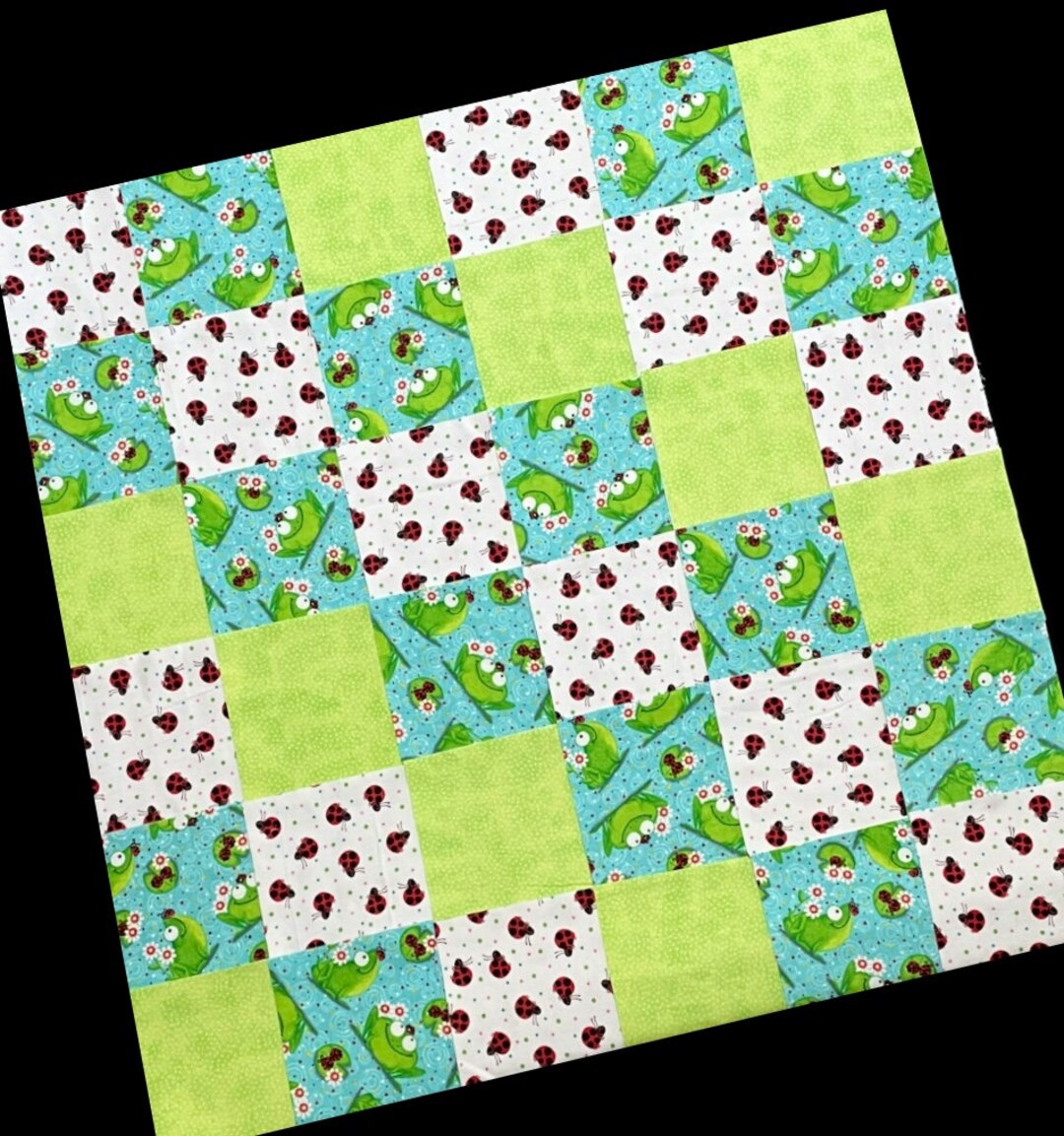 Frog Ladybug Rag Quilt Kit 72 Square Blocks 7 Flannel - Etsy