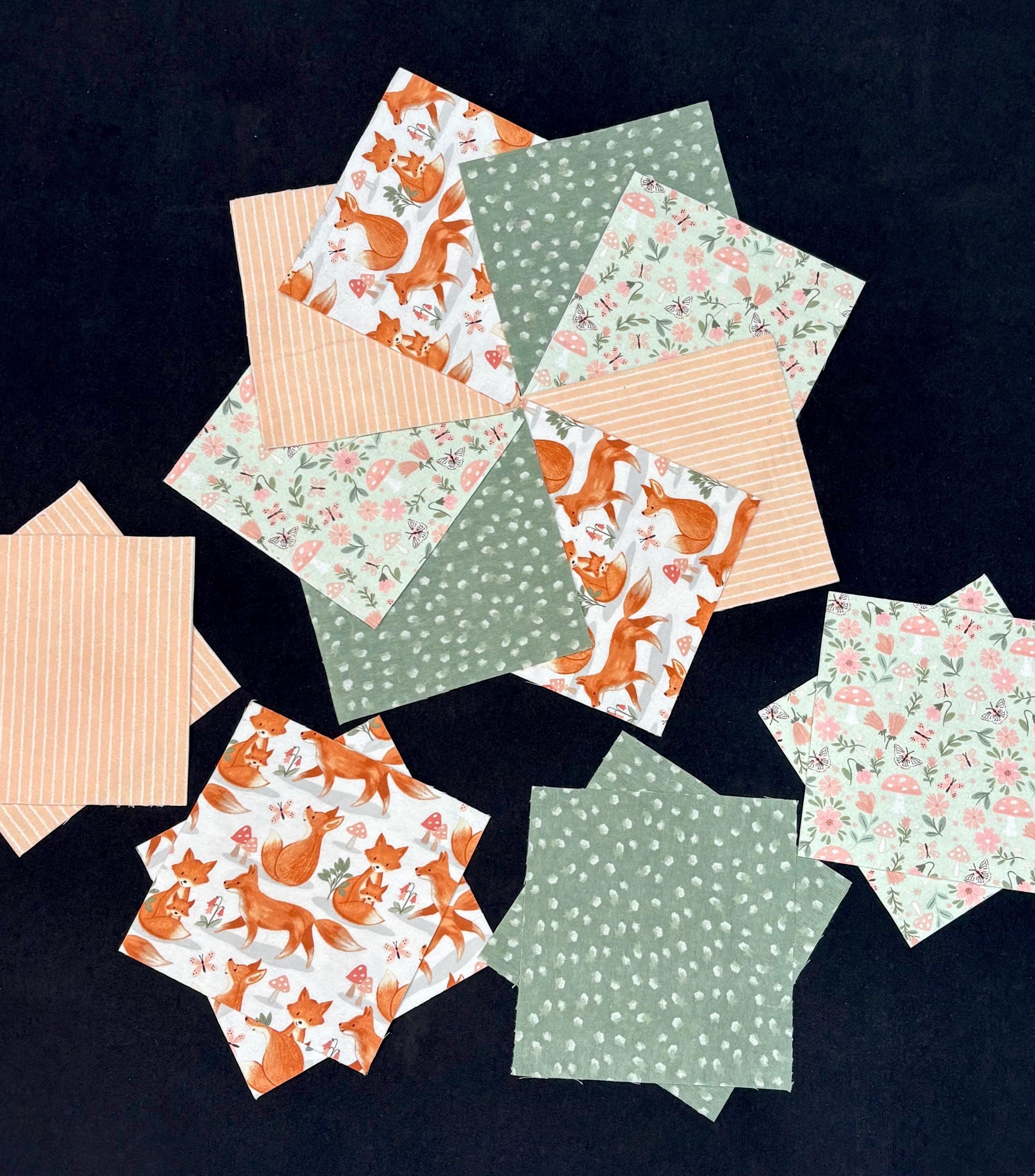 Woodland Animal 72 Quilt Blocks Rag Quilt Kit, Pre Cut 7