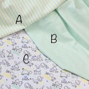 Doodle Baby Flannel by Benartex  13230F-99 dream stripe, 13229F-40 dream geo green, 13222F-09 big dream toss animals, mint yellow, puppy