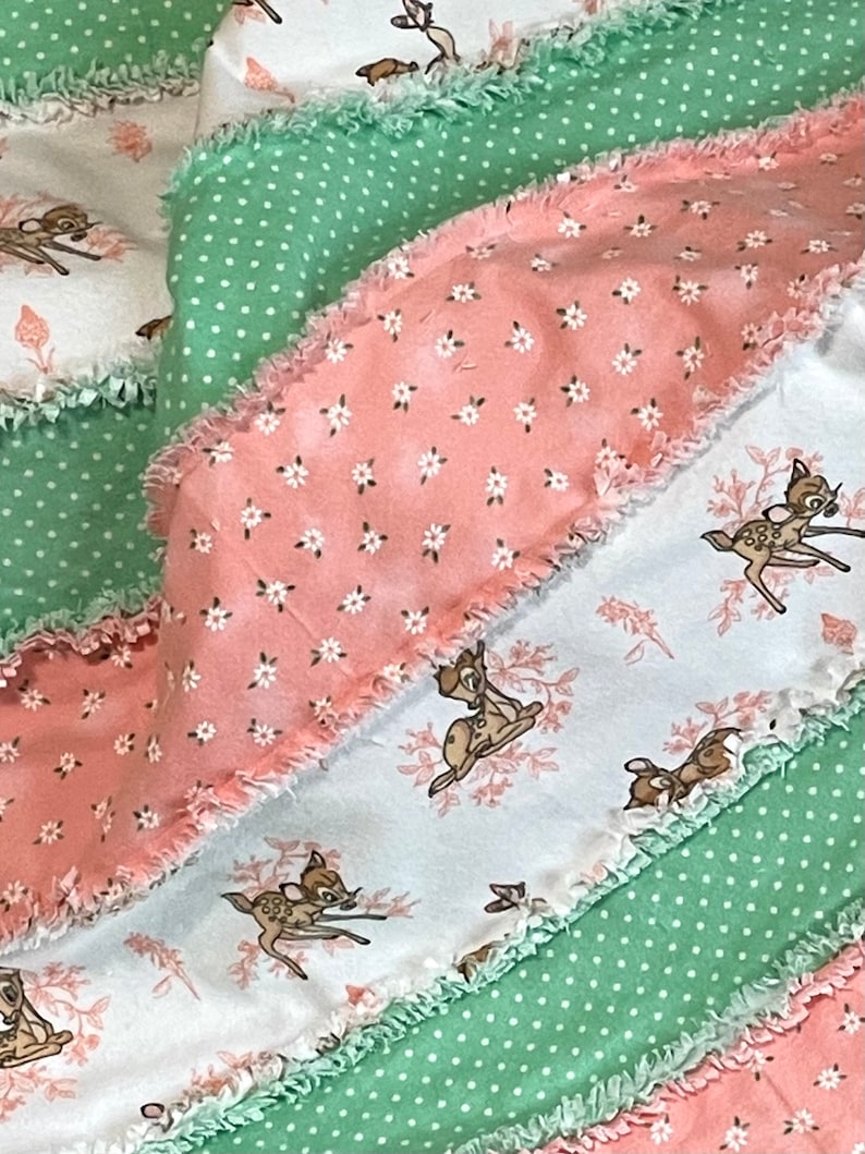 Bambi Baby Blanket Strip Rag Quilt Kit so Cute Precut Etsy