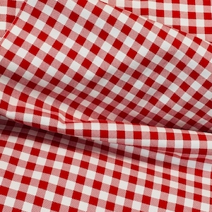 Red white checks Buffalo Plaid flannel by Riley Blake Designs, red Christmas gingham, holiday quilting flannel fabric, F455