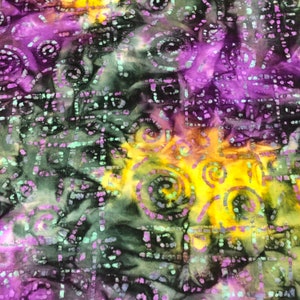 2/3 yard Tie dye cotton flannel, yellow green purple black, outer space, colorful craft fabric, blanket quilting, bandanna, camouflage