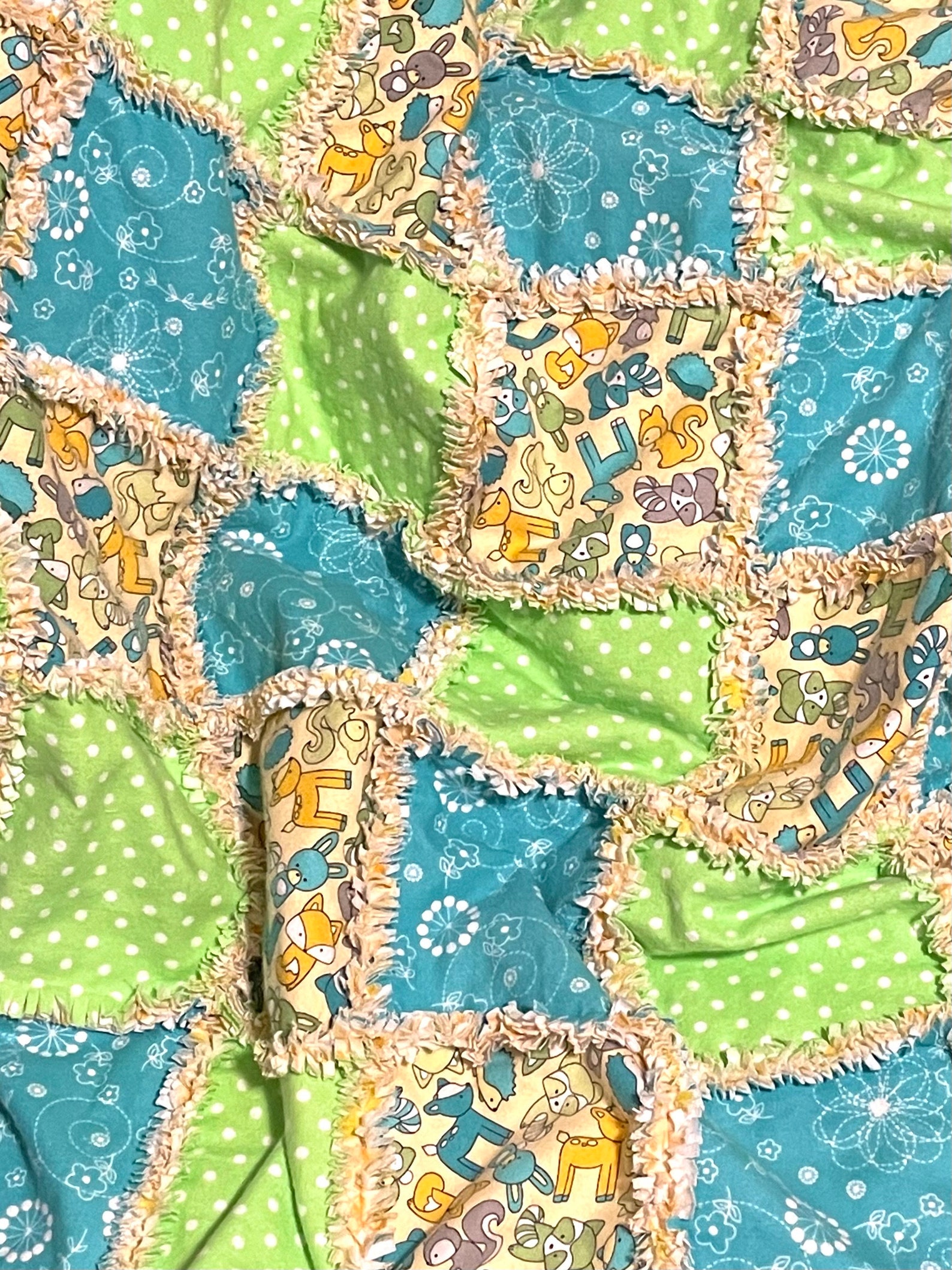 Babes in the Woods Rag Quilt Kit, 72 Pre Cut 7