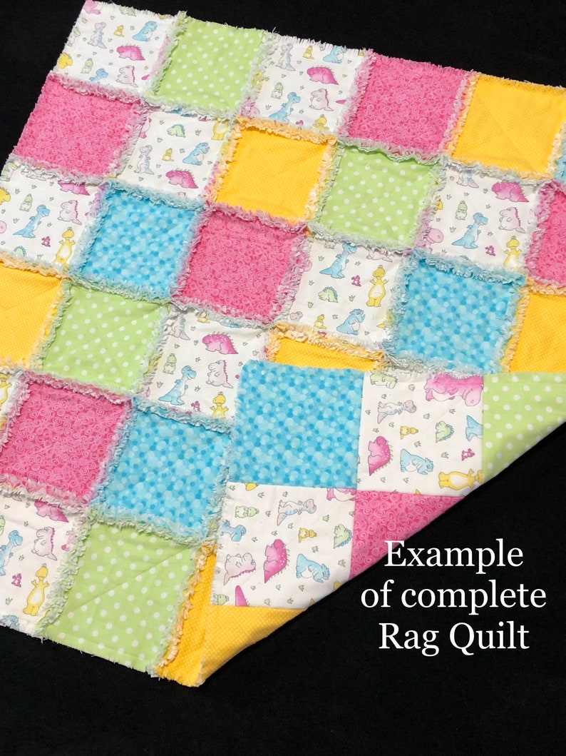 96 Duck Rag Quilt Kit Pre Cut 7 Squares 2 Flannel Etsy
