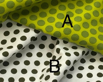 Polka dot green, white, cotton flannel quilting fabric, top quality, by the yard, by Diamond textiles, Holiday fabric, dot to dot
