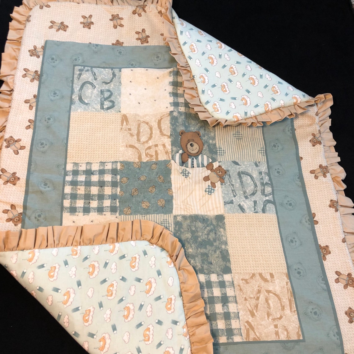 Teddy Bear Baby Crib Quilt Sale Discount assembled & Sewn Etsy