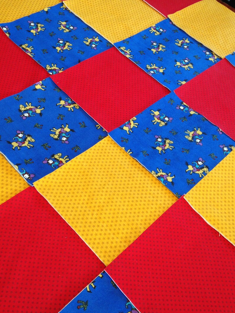 75 Cowboy Rodeo Pre Cut Rag Quilt Kit 8