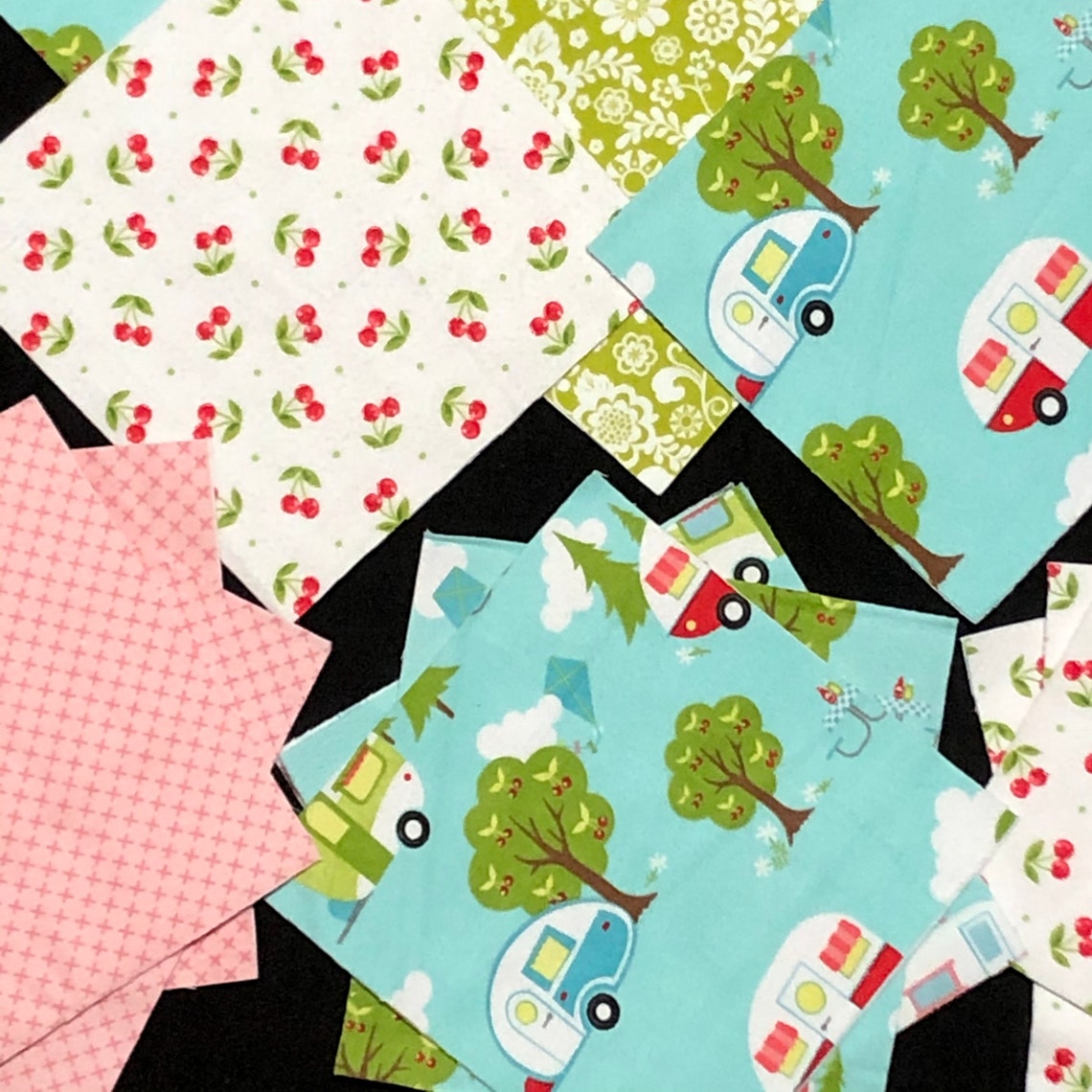 Camping Rag Quilt Kit 7 Squares 72 or 96 Pre Cut Quilt Etsy