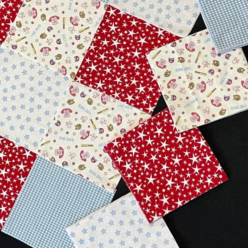84 Baseball Pre Cut Quilt Blocks Rag Quilt Kit 7 Etsy