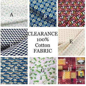 Clearance Cotton Quilt- craft Fabric, 100 percent cotton. sold by the yard & half yard, great quality, on Sale, Discounted, ready to ship