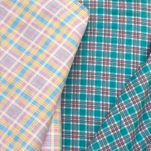 Plaid Flannel fabric, blue, teal, pink, yellow, purple 100% plaid cotton flannel, approx 44" wide, perfect for baby image 3