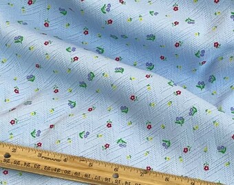 stretch knit, pink blue white with cute flowers, cute girl fabric, perfect for pajamas, or a cute little girl dress, made by Tonka Textiles