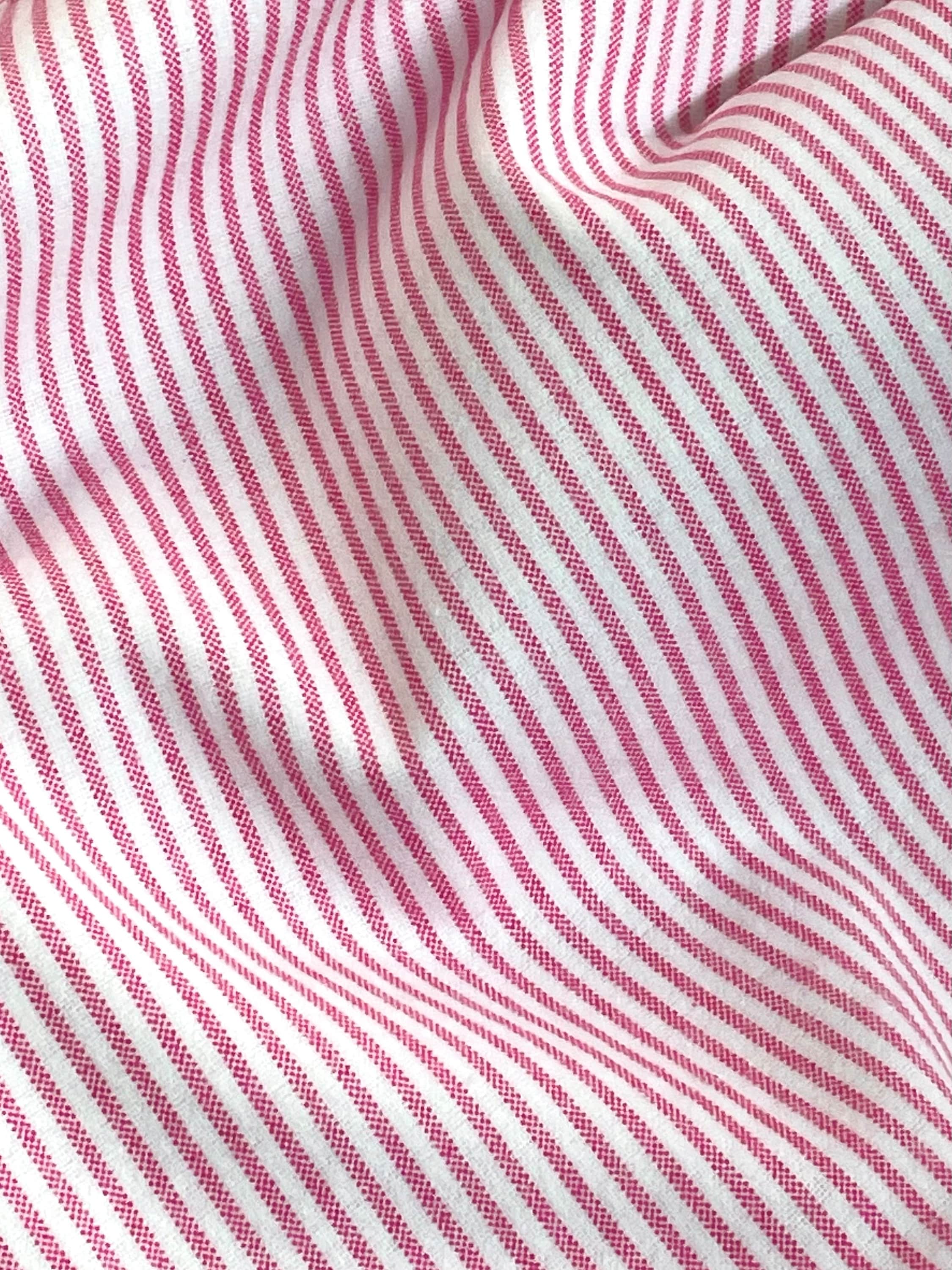 Flanelle rayée blanc rose, coton doux, flanelle pour bébé de qualité supérieure, courtepointe, flanelle coordonnée idéale pour couettes et couvertures, couverture pour fille