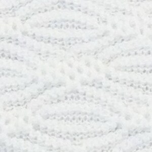 May include: White lace fabric with a delicate pattern. The fabric is soft and has a subtle sheen.