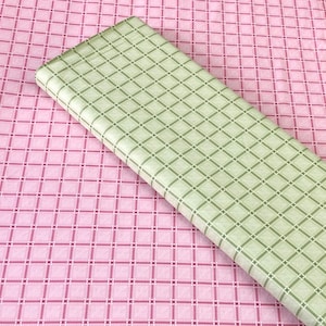 pink green plaid checks cotton fabric, quilting quality, Riley Blake, quilt backing, square fabric design, curtains, tablecloths,by the yard