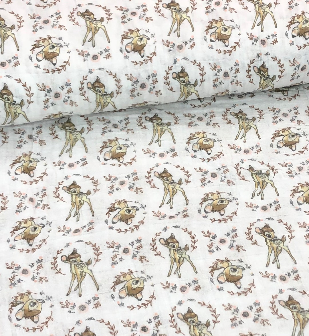 Bambi Disney Gauze Fabric, Camelot Disney Bambi Sweet Bambi, Swaddling