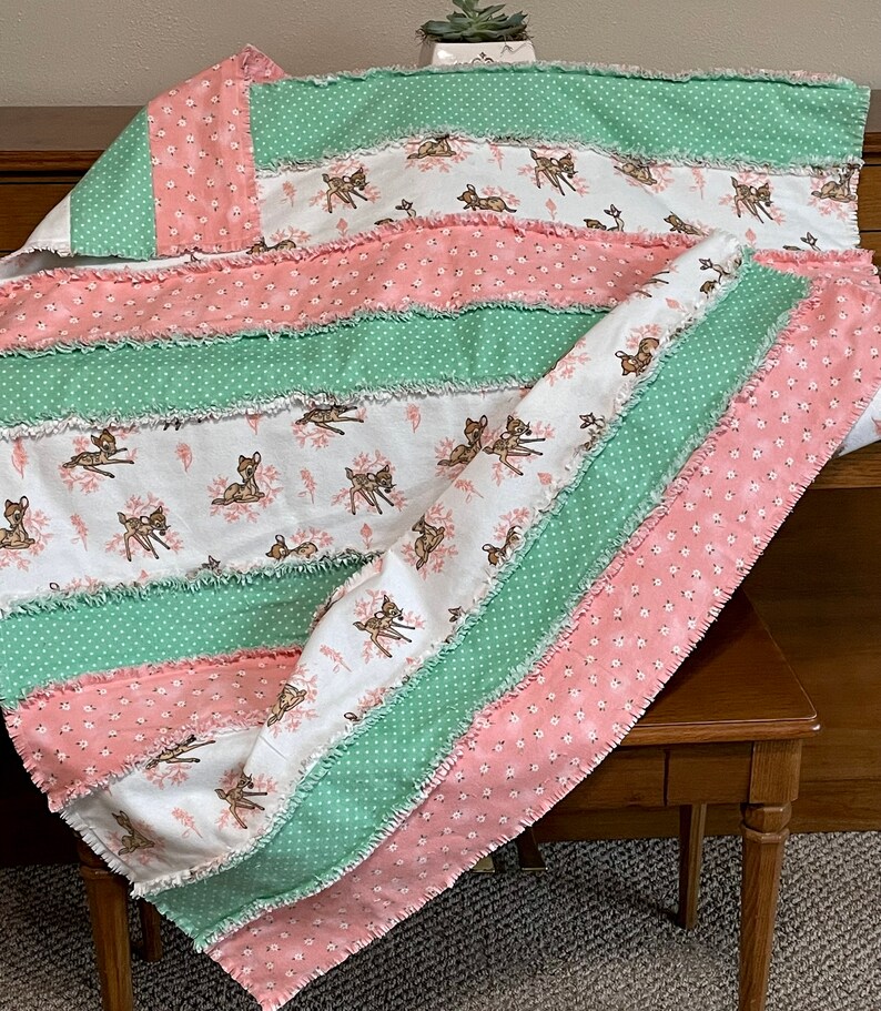 Bambi Baby Blanket Strip Rag Quilt Kit so Cute Precut Etsy