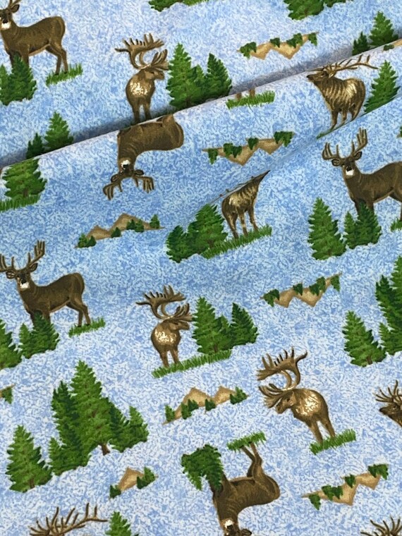 Hirsch Elch Elch Wald Wildnis Wildtiere, blau beige Winter