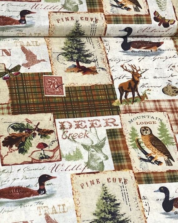 Woodland Deer Goose Elk Owl Mountain Lodge Deer Creek North Etsy