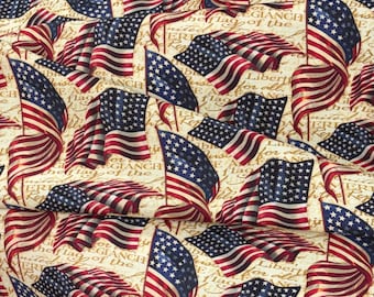 Wir versprechen Allegiance, Liberty American Flaggen gewellte Script Wörter, Federn Kreative Stoff, Patriotische Unabhängigkeit, 4. Juli, Rot Beige Blau