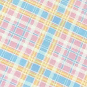Plaid Flannel fabric, blue, teal, pink, yellow, purple 100% plaid cotton flannel, approx 44" wide, perfect for baby image 4