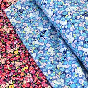 Rose floral flower garden flannel fabric, pink yellow purple blue Navy blue flowers, blue roses, vintage look, quilt flannel, by the yard
