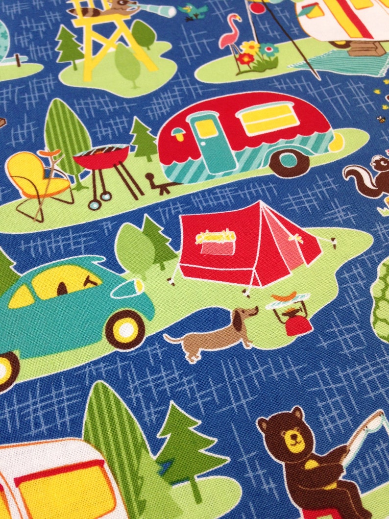 Camp Fabric Fat Quarters or 1/2 Yd Bundle Road Trip Camp Etsy