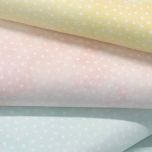 yellow aqua pink blush Little Lambies flannel Fabric, polka dots, so soft, pastel light colors by Maywood studio woolies, quilt flannel