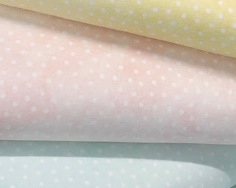 yellow aqua pink blush Little Lambies flannel Fabric, polka dots, so soft, pastel light colors by Maywood studio woolies, quilt flannel