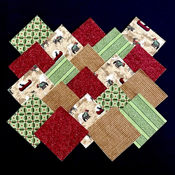 64 woodland wilderness  7" pre cut cotton FLANNEL squares, pine trees, canoe, fishing, Stackers, moose bear outdoor quilt kit, hunting