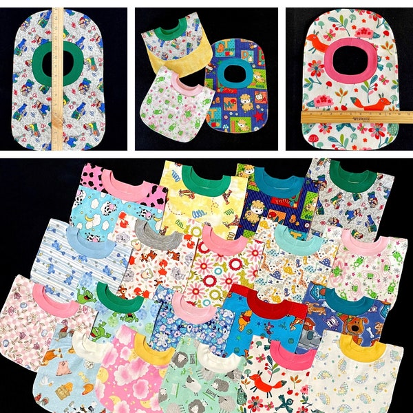 Baby bibs Pull over stretch neck double sided flannel, soft, absorbable, comfortable with good coverage easy on and off, Boy Girl or Unisex