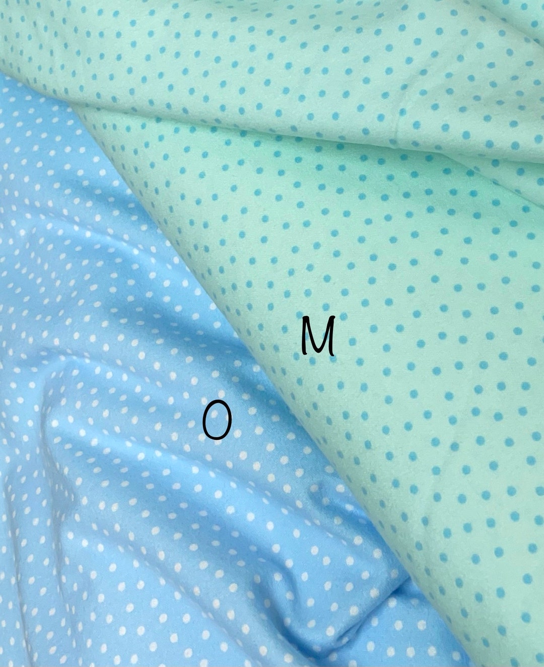 Sweet Dreams Polka Dot Blue or Aqua Flannel, by Kanvas Studio With