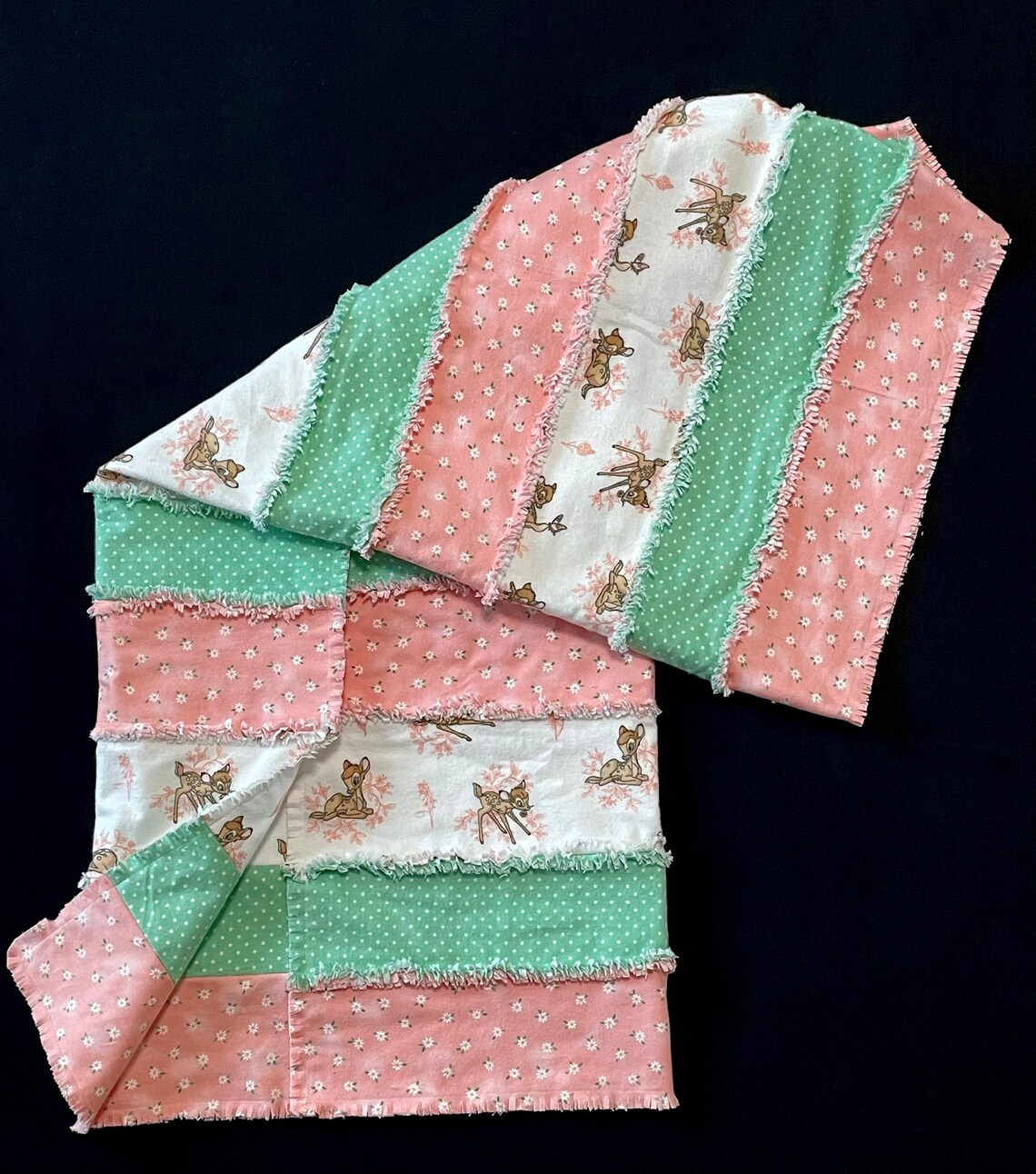 Bambi Baby Blanket Strip Rag Quilt Kit so Cute Precut Etsy